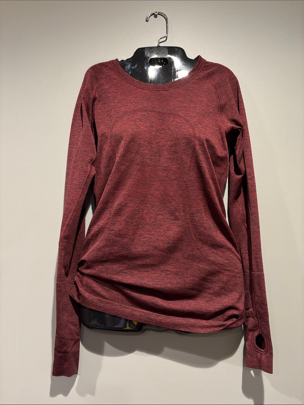 lululemon athletica Long Sleeve Crewneck Top in Maroon Heather